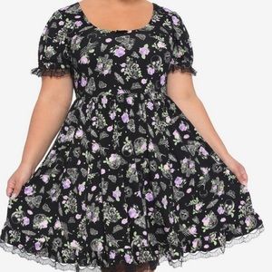 Floral Bones & Lace Skater Dress Plus Size